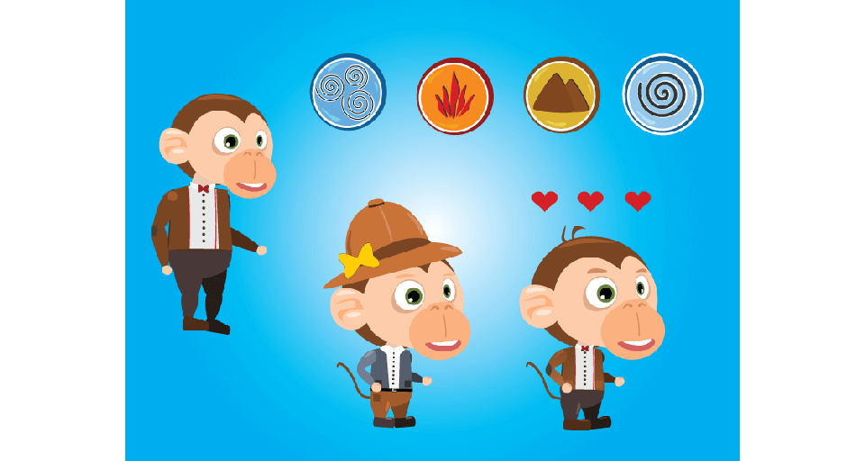Unnamed Monkey Runner game characters